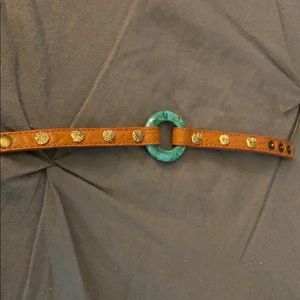 Leather & turquoise bracelet